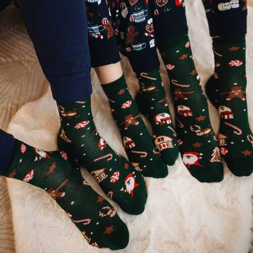 Długie Skarpety S136D Święta Italian Fashion zielony/brązowy/czerwony