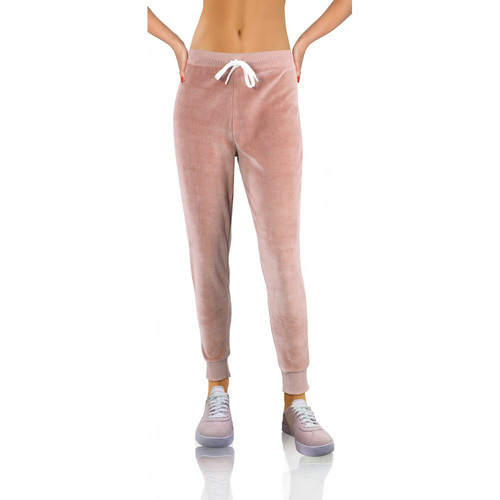 Spodnie dresowe damskie Welur Sesto Senzo łososiowy 