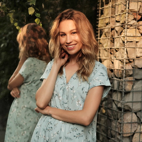 9930 Koszula Nocna ciążowa i do karmienia Doctor Nap - pool blue