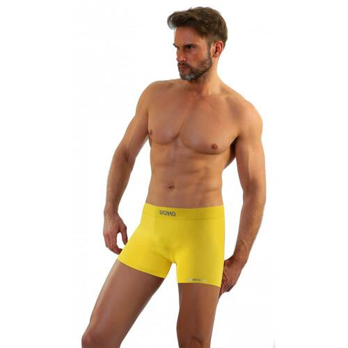 Bezszwowe bokserki męskie BM07 Solar Sesto Senso - żółty