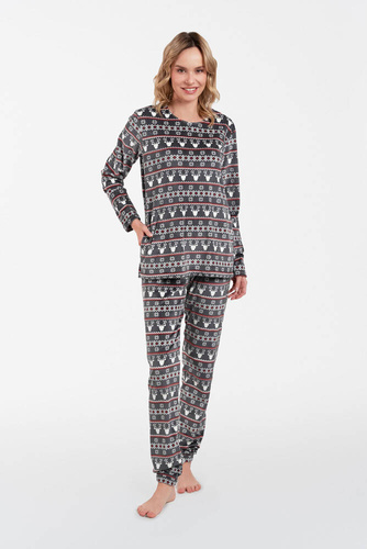 Polarowy Komplet Damski Islandia Italian Fashion - druk grafitowy