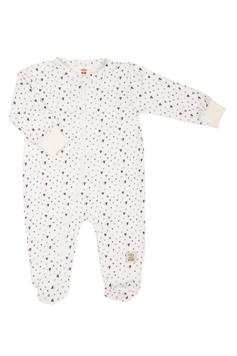 Pajacyk niemowlęcy dresowy "Hearts Lilac" Makoma