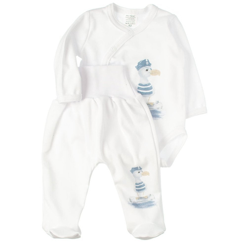 Komplet body z półśpiochem Marynarz Martex biały