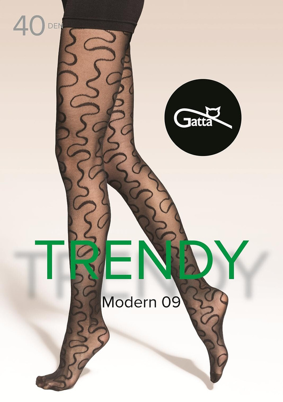Modern 09 Gatta – rajstopy wzorzyste 40 den, falisty wzór