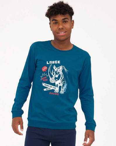 Piżama F&Y Boy młodzieżowa 999/52 Rhino Cornette niebieski