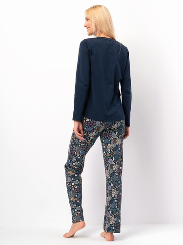 Piżama damska LNS 570 Key – bawełniana, długi rękaw, komplet