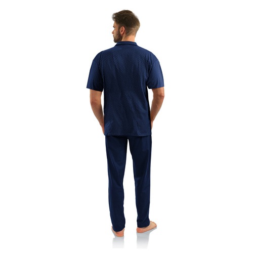 Bawełniana piżama męska, rozpinana Sesto Senso - kotwiczki jeans 