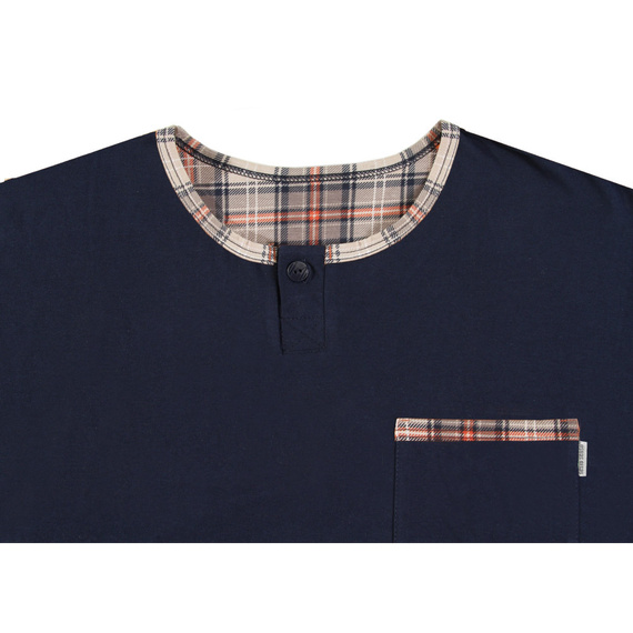 Bawełniana piżama męska z długim rękawem 2576/26 Jasiek Sesto Senso - granatowy