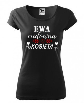 Koszulka damska "CUDOWNA KOBIETA na dzień kobiet z imieniem"  Moocha czarny