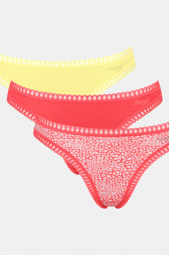 Figi Damskie GO Crush String C3P 3-pak Sloggi - pomarańczowe