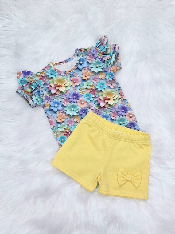 Szorty niemowlęce Kokardka Bambarillo żółty