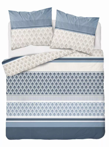 Pościel z mikrofibry geometria 5028 A Detexpol niebieski