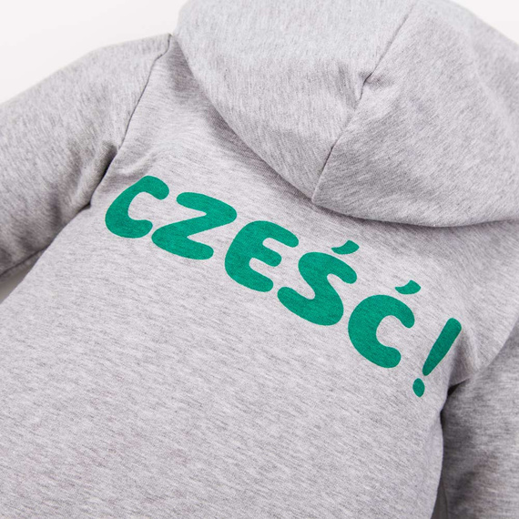 Pajac z kapturem kombinezon Cześć Eevi - szary