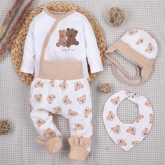 Nini Sweet Bears– ekologiczny komplet niemowlęcy z bawełny organicznej