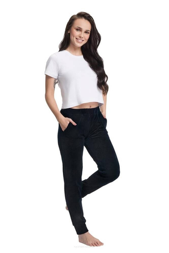 Spodnie dresowe Damskie 310 Welur Luna -szary