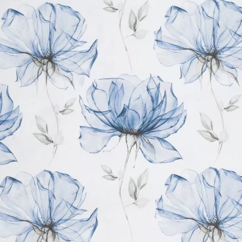 Pościel satynowa Spring 34 Kwiaty Eurofirany biały/niebieski 