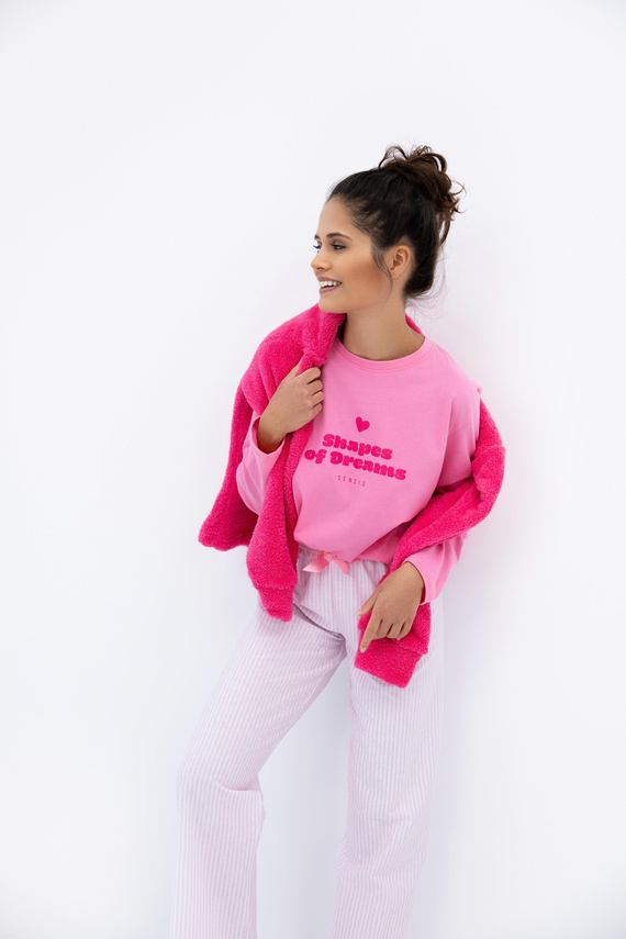 Damska piżama Malaya Sensis – bawełniany komplet z nadrukiem i kokardką