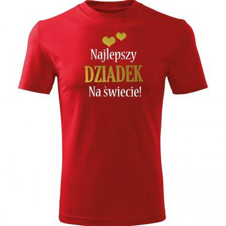 Koszulka męska "Najlepszy DZIADEK NA ŚWIECIE – złoty nadruk" Moocha czerwony 
