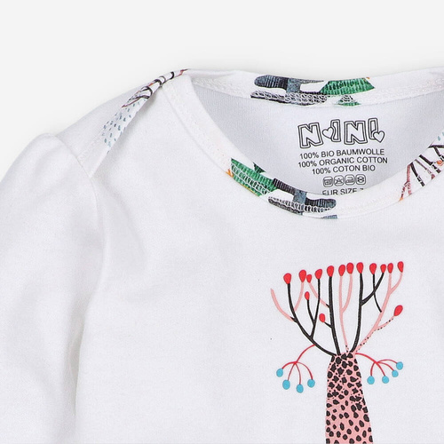 Bluzka z bawełny organicznej Kolorowy Las Nini druk