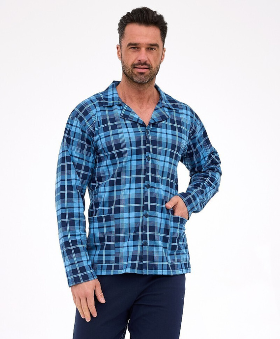 Rozpinana piżama męska 114/82 Cornette | Klasyka z kołnierzykiem i kieszeniami