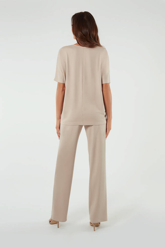 Bluzka z krótkim rękawem Soler Italian Fashion - beżowy