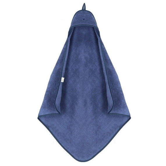 Niemowlęce okrycie kąpielowe z kapturkiem Yosoy - indygo