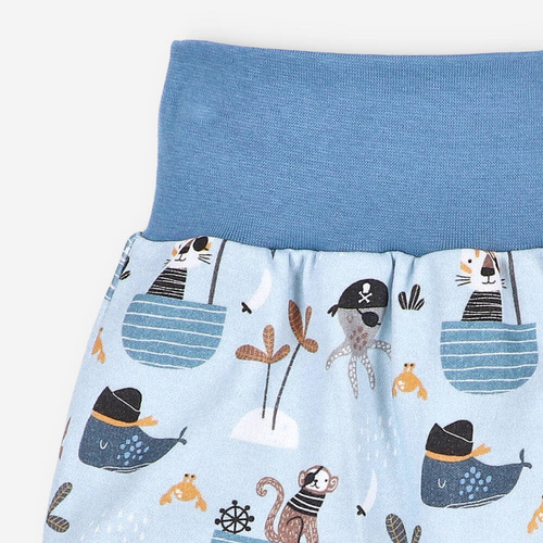 Półśpiochy z bawełny organicznej Piraci Nini druk