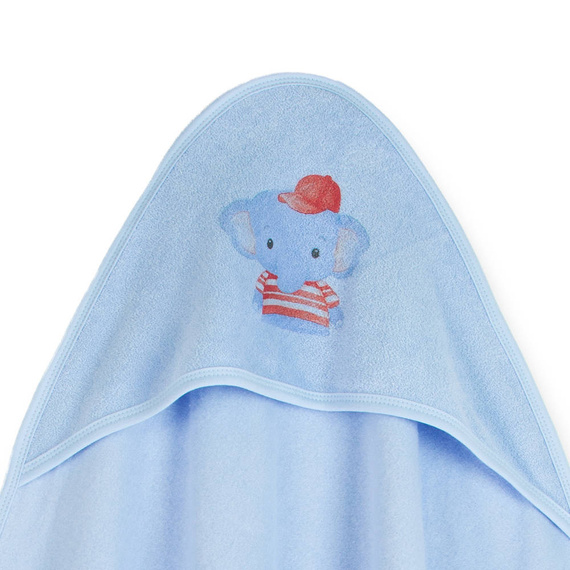 Niemowlęce okrycie kąpielowe Słoń w czapce Martex niebieski