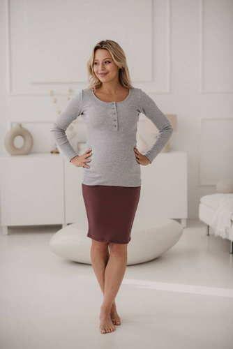 Bluzka ciążowa i do karmienia Tummy Milk&Love szary