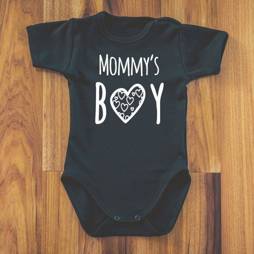 Body krótki rękaw "Mommy’s BOY" Moocha białe