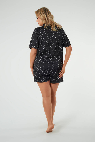 Piżama Damska krótki rękaw, spodenki Ria Italian Fashion - druk 