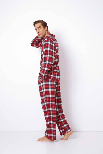 Piżama Męska Michael Long Aruelle - red