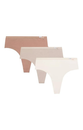 Figi damskie 3CLP-015 High Brazilian Atlantic- ecru-beżowy-beżowy ciemny