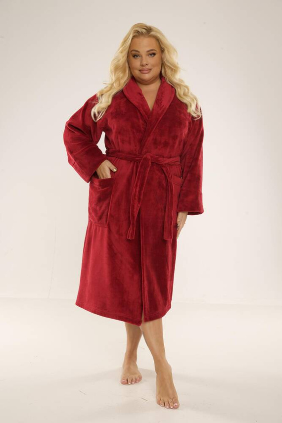 Długi Szlafrok damski 628 Abigail Forex - bordo