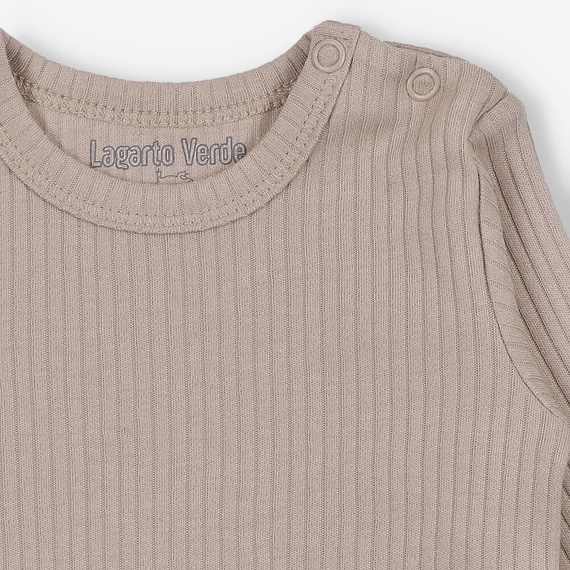 Bluzka z dzianiny prążkowej Lagarto Verde - beżowy