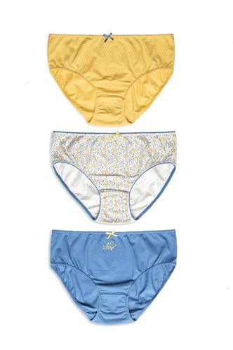 Figi Damskie L-120 BI-86 A'3 Lama- niebieski biały żółty