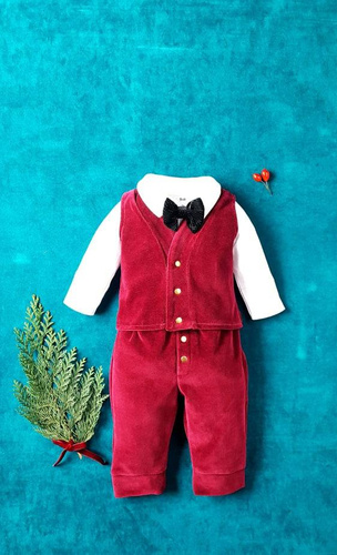 Spodnie welurowe 410W Little Gentleman Marija - bordo