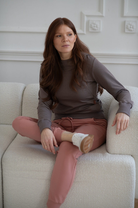 Dresowe spodnie ciążowe Milk&Love herbal rose