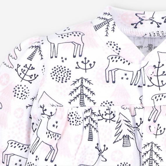 Kaftanik niemowlęcy z bawełny organicznej Jelonki Nini druk