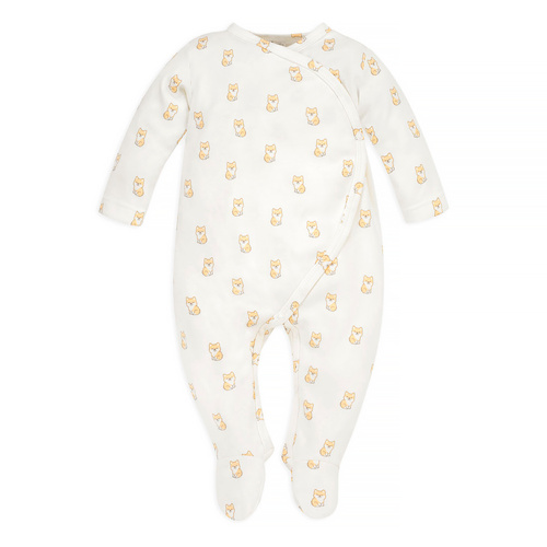 Pajac niemowlęcy wiązany Lovely Day Pinokio - ecru pieski