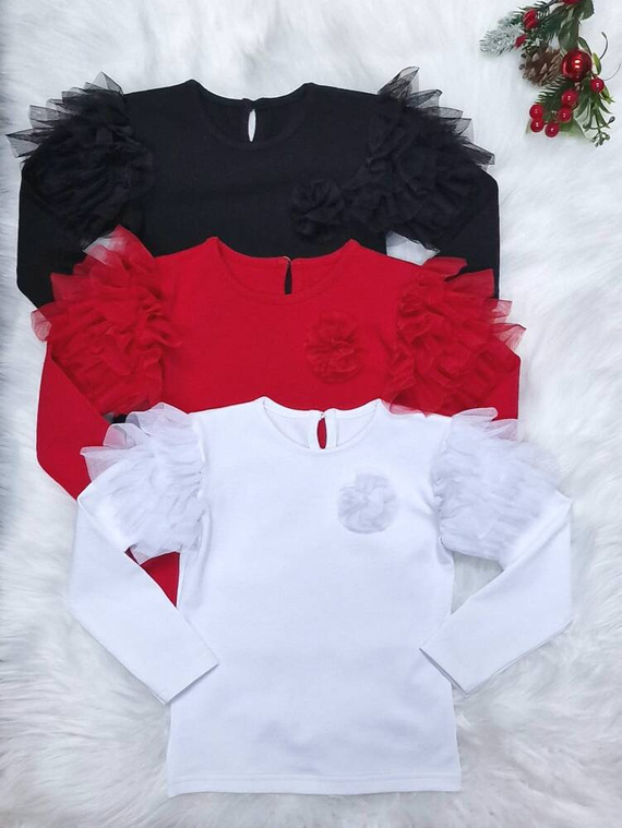 Bluzka dziecięca długi rękaw Carmen Bambarillo biały