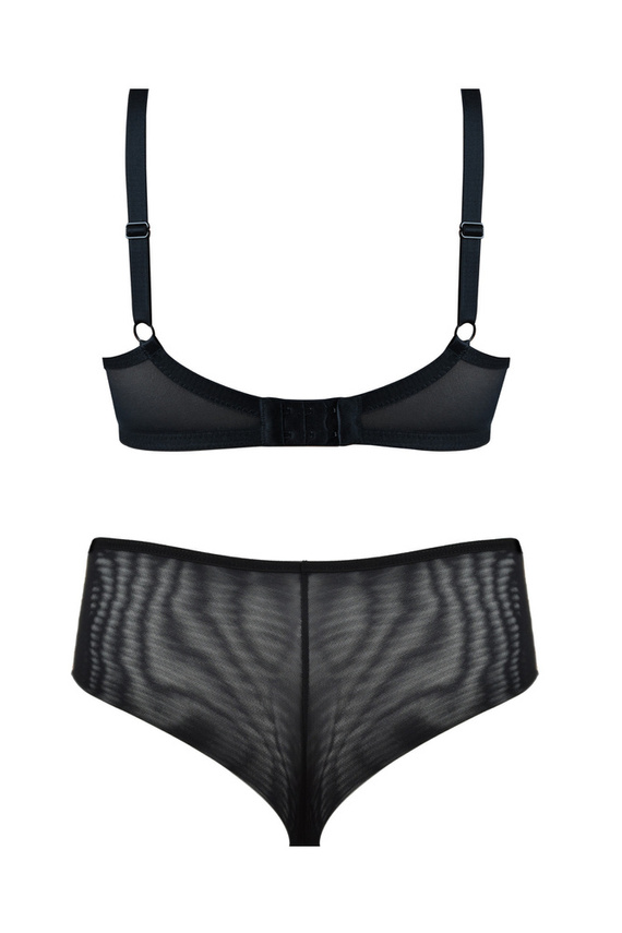 Biustonosz balkonetka 19117 Nugat Mediolano czarno-beżowy