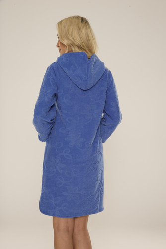 Krótki Szlafrok damski 409 Żakard De Lafense - jeans