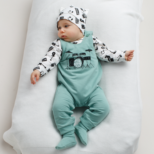 Ogrodniczki niemowlęce Lets Rock Pinokio - zielony