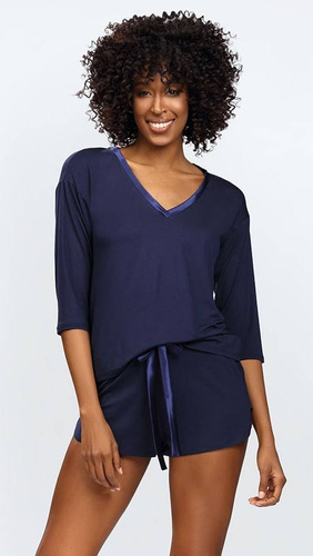 Komplet Piżama Damska Edith DKaren - granatowy