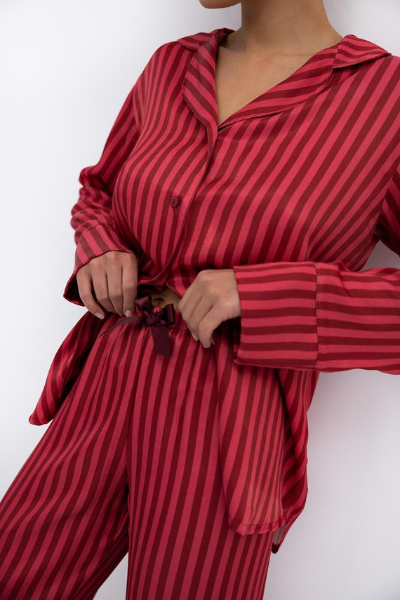 Sensis Rosemary Piżama damska – koszula w paski i spodnie, wiskoza