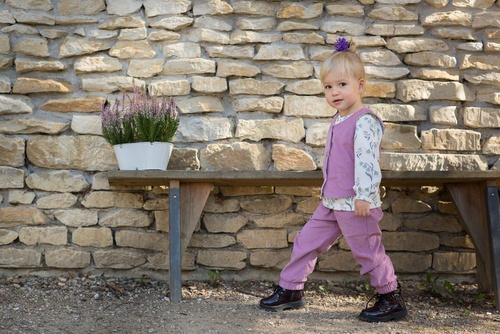 Kamizelka na guziki "My Garden" Pinokio - róż