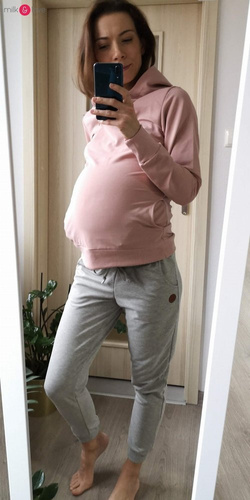 Dresowe spodnie ciążowe Milk&Love morska zieleń