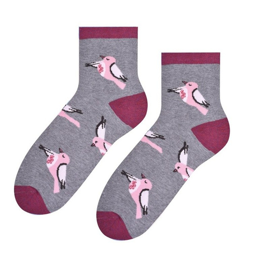 099 Skarpety damskie "Mama i córka" Steven 553 m.j.szary