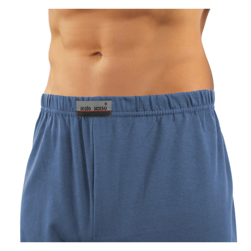 Bawełniana piżama męska, rozpinana Sesto Senso - kotwiczki jeans 